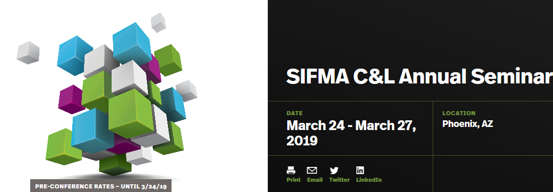 KYL Shareholder Julie Taylor has been invited to speak at the 2019 SIFMA Compliance and Legal Society Annual Seminar